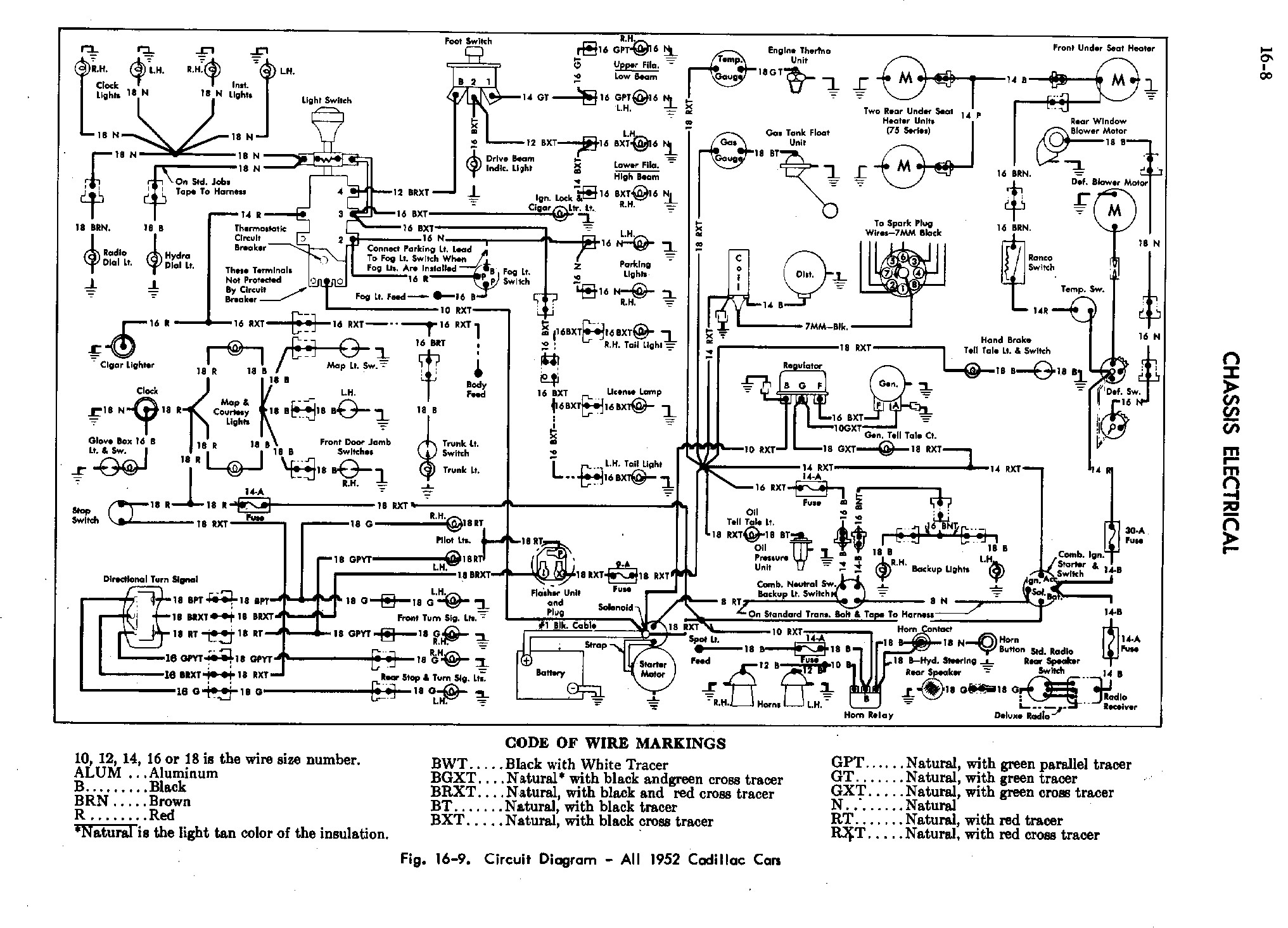 1952 Cadillac Shop Manual Chassis Electrical Page 8 of 16